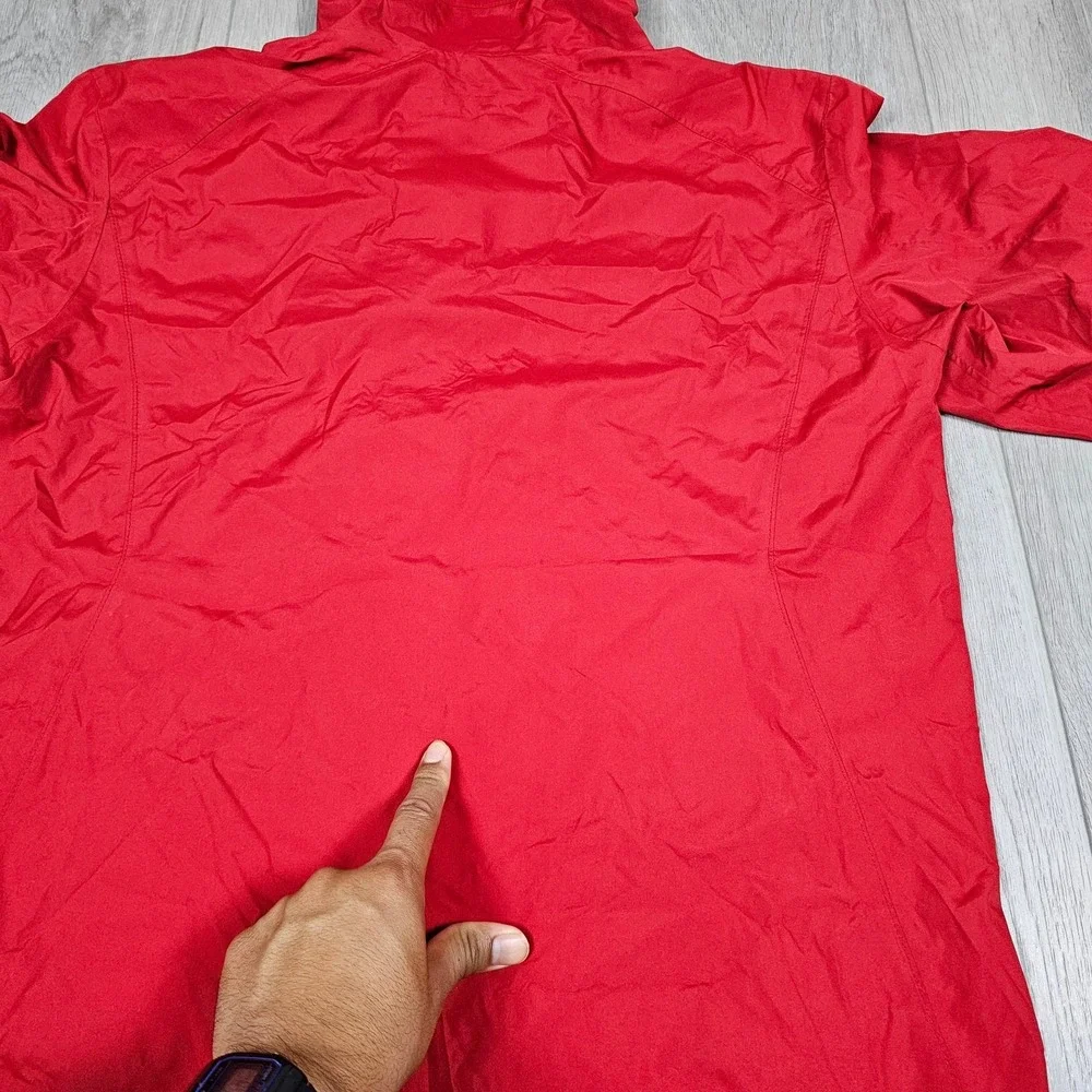 Chick-fil-A Waterproof Jacket Mens Small Red Full Zip Employee Hoodie Drive-Thru